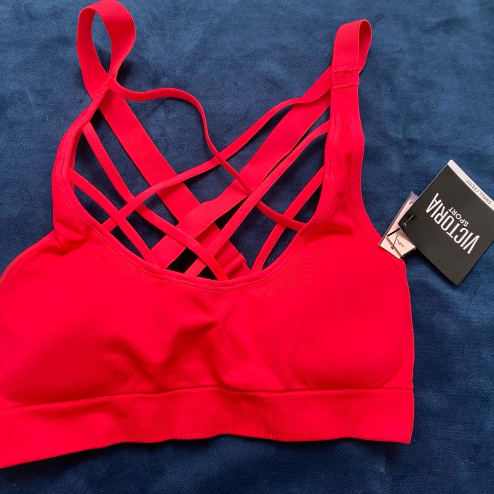Victoria secret red sports bra size small nwt